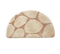 MENGCH Tapis de Bain Demi Lune Absorbant Antidérapant Tapis de Douche Extra Doux Microfibre- Lavable Tapis de Porte pour Salle de Bain, 50x80cm (Color : White, Size : 40×60cm),W,Brown-42×70cm