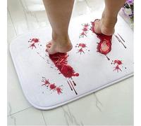 MENGCH Tapis de Bain et WC - Feuille Changeant de Couleur Rouge Quand Mouillée, Tapis de Bain Sanglant pour Halloween,W