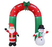 MENGDA 240 cm Arche Gonflable de Noël, Arche Gonflable Noël avec Père Noël et Bonhomme de Neige Gonflable Décoration, Intérieure Extérieure Noël pour Maison Vacances Cour Pelouse Jardin Fêtes