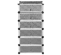 MENGDA Armoire à Cubes en Plastique PP, Étagère à Chaussures, Étagère Modulable en Plastique, Portant à vêtements Portable, avec Porte, Maillet, Noir