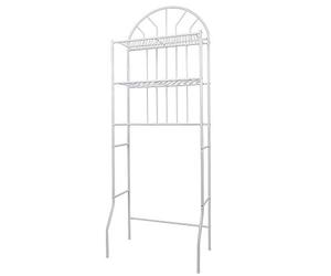 MENGDA Étagère Dessus Toilette WC ou Lave-Linge, Rangement Salle de Bain avec 3 Tablettes, Blanc, 177 * 62 * 34 cm