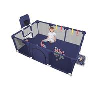 MENGDA Parc Bébé Pliable Modulable avec 50 Balles, 4 Poignées et 4 Ventouses - Parc Enfant Sécurisé et Amusant - Espace de Jeu Large et Protégé pour Bébé (bleu marine, 180 * 120 * 66cm)