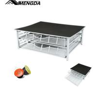 MENGDA Porte-Capsule Support de Machine à Café avec 2 Tiroirs de Rangement Dosettes Antidérapants, Distributeur/Organisateur Capsul