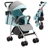 MENGDA Poussette Compacte Citadine pliable - Poussette à 4 roues Ultra Légère Seulement 4,8 kg - Avec auvent à trois sections - Peut s'asseoir ou s'allonger - Jusqu'à 25 kg