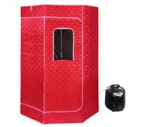 MENGDA Sauna à Vapeur Portable, Sauna pliable cabine, Personal Spa at home, Température 9 Niveaux avec Télécommande, Peut être utilisé par deux personnes, 90 * 90 * 180cm (Rouge)