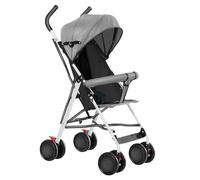 MENGDA Siège de Poussette à 4 roues - Avec siège et Auvent à trois sections - Avec tapis en coton et moustiquaires - Convient aux enfants âgés de 0 à 4 ans