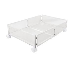 MENGDA sous Le Rangement gigogne, Organisateur de vêtements, Rangement de Chaussures pour vêtements, Jouets, Livres, couvertures,Pliable,60 * 40 * 17cm (1, Blanc)