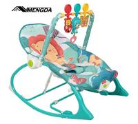 MENGDA Transat Evolutif, vibrations apaisantes, 3positions d'inclinaison, arche de jeux avec 3 jouets, harnais 5 points d'attaches