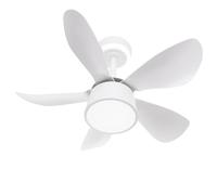 MENGDA Ventilateur de Plafond avec Éclairage et Télécommande, Ventilateurs de Plafond de 78 cm avec 5 Pales de Ventilateur, 25W DC, Noir, pour Chambre, Salon (Blanc)