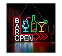 MENGE Lampe de signalisation Enseigne Au Néon Bar Open Bienvenue Pour Entreprise, Bar, Caverne, Club, Fête, Restaurant, Décoration, Intensité Variable,45.6x35cm