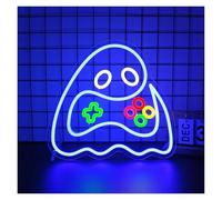MENGE Lampe de signalisation Lampe Néon Fantôme De Jeu Pour Salle De Jeux, Éclairage Pour Maison, Chambre De Garçon, Club, Fête, Bar, Boutique, Décoration Murale 33cmx35.5cm