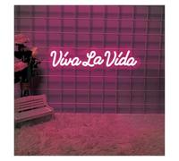 MENGE Néon Enseignes lumineuses Decor Enseigne Lumineuse LED Viva La Vida Pour Chambre À Coucher Mariage Bureau Bar Café Décoration Murale Lampe Alimentée Par USB À Intensité Variable(B,50x14cm)