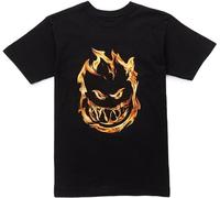 Menge Spitfire Wheels 451 Flames Skateboard T Shirt Large Black L