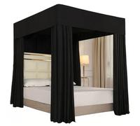 Mengersi Ciel de lit Solide à Quatre Coins pour Adultes King Size Rose