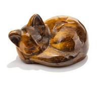 mengger Œil de Tigre, œil de Tigre Chat Endormi Pierres Guérison Cristaux Pierre énergétique Lithothérapie,Statue Chat Enchanting Eye of The Tiger,Convient Aux Hommes Femmes d'autres Groupes