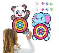 Mengger Jouets Jeux De Fléchettes, 2pcs Jeux Exterieur Enfant Jeux Flechette Enfant Cible Sûr Enfants de Fléchettes avec 6 Balles Les éléphants Panda Cadeaux Cadeau pour Garçons Filles