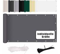 MENGH Brise Vue Balcon 50x1250cm in 160g/㎡,Aucun perçage, Blocage des UV, Protection de la Vie privée et sécurité des balustrades de Balcon,Gris