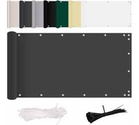 MENGH Brise Vue Balcon 75x700cm in 160g/㎡,Aucun perçage, Blocage des UV, Protection de la Vie privée et sécurité des balustrades de Balcon,AM