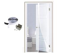 MENGH Moustiquaire aimantée fenetre 85x200cm Mailles Ultra Fine Facile à Installer Accès Facile for Le Salon/Porte Patio Blanc