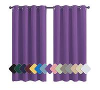 MENGH Occultants à Pattes 183x132cm Violet Rideau Chambre, Isolant Thermique Installation Facile Anti Moisissure Antibactérien, pour Salon Chambre Décoration