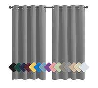 MENGH Occultants à Pattes 200x120cm Gris Clair Tissu Occultant pour Rideau, Isolant Thermique Imperméable Réduction du Bruit, pour Chambre, Salon, Bureau