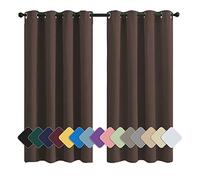 MENGH Rideau Panneaux 100x120cm Marron foncé Rideaux Velours Opaques, Isolement Thermique dans de Nombreuses Couleurs, pour Chambre, Salon, Bureau