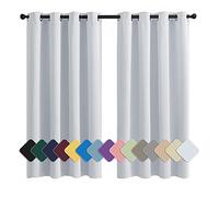 MENGH Rideau Panneaux 160x120cm Blanc Rideau Fenêtre Cuisine, Isolement Thermique dans de Nombreuses Couleurs, pour Salon Chambre Décoration