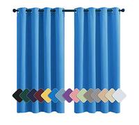 MENGH Rideau Panneaux 180x160cm Bleu Rideau Porte, Isolement Thermique Imperméable Réduction du Bruit, pour Salon Chambre Décoration