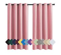 MENGH Rideau Panneaux 90x120cm Rose Draperies Tombé, Isolement Thermique Installation Facile Anti Moisissure Antibactérien, pour La Decoration de Chambre