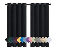 MENGH Rideaux Occultants 300x180cm Le Noir Rideaux Velours Opaques, Isolant Thermique Imperméable Réduction du Bruit, pour Salon Chambre Décoration