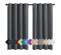 MENGH Rideaux Occultants Enfant 120x200cm Gris Rideau Fenêtre Cuisine, Isolant Thermique Installation Facile Anti Moisissure Antibactérien, pour Chambre, Salon, Bureau