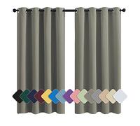 MENGH Rideaux Occultants Enfant 140x100cm Vert Gris Rideau Polyester, Isolement Thermique Installation Facile Anti Moisissure Antibactérien, pour La Decoration de Chambre