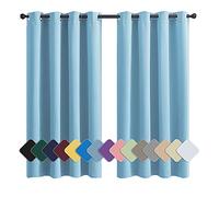 MENGH Rideaux Occultants Isolants 90x140cm Bleu Ciel Tissu Occultant pour Rideau, Isolant Thermique Lavables Insonorisation Isolation, pour La Decoration de Chambre