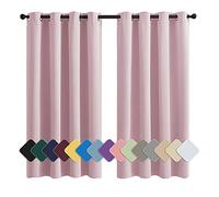 MENGH Rideaux Occultants Opaque 120x100cm Rose Clair Rideau Chambre, Isolement Thermique Installation Facile Anti Moisissure Antibactérien, pour La Decoration de Chambre