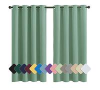 MENGH Rideaux Opaques 160x107cm Vert Rideaux Velours Opaques, Isolement Thermique Lavables Insonorisation Isolation, pour Salon Chambre Décoration