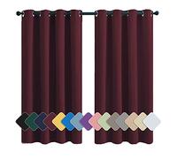 MENGH Rideaux Opaques 180x100cm vin Rouge Rideau Fenêtre Cuisine, Isolation Thermique Imperméable Réduction du Bruit, pour Chambre, Salon, Bureau