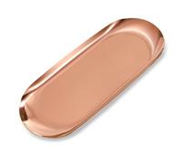 Assiette D'ornements Plateau de Rangement en Acier Inoxydable Ovale Organisateur pour Bijoux Cosmétiques Bougies Fruits Thé, Or Rose