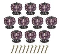 MengH-SHOP Boutons de Porte Citrouille Boutons de Tiroir Vintage Poignées de Tiroir avec Vis pour Armoire Bureau Table de Chevet Bibliothèque Meubles 10 Pièces Violet