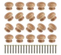 MengH-SHOP Boutons de Porte de Bois Rond Champignon Boutons de Tiroir Peint Poignées de Tiroir avec Vis pour Armoire Bureau Table de Chevet Bibliothèque Meubles 24mm 20 Pièces