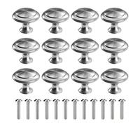 MengH-SHOP Boutons de Porte Rond Boutons de Tiroir Poignées de Tiroir avec Vis pour Armoire Bureau Table de Chevet Bibliothèque Meubles 30mm Argent 12 Pièces
