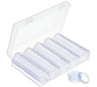 MengH-SHOP Capsules de Monnaie 30mm Capsules de Pièces en Plastique Rondes Capsules à Monnaie avec Boîte d'Organisateur de Stockage pour Collecte de Pièce de Monnaie 100 Pièces