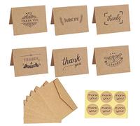 MengH-SHOP Cartes de Remerciements Merci Carte de Voeux en Papier Kraft Carte Merci avec 36 Enveloppes et 36 Autocollants pour Thanksgiving Mariage Anniversaire Graduation Baptême 36 Pièces