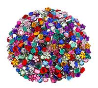 MengH-SHOP Cristal Strass Acrylique Gems à Dos Plat Scintillantes Pierres Précieuses pour DIY Artisanat Robe Vêtements Multicolore 8 Formes 1200 Pièces