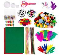MengH-SHOP Enfants Kits d'artisanat Bricolage Set de Loisir Creatif Inclure Tiges de Chenille Pompons Yeux Mobiles Plume Feutre Art