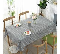 MengH-SHOP Nappe Rectangulaire Coton et Lin Nappe Motif Flèche Nappe de Table Anti-Poussière Lavable Housse de Table pour Table à Manger de Cuisine 140 x 220 cm (Gris)
