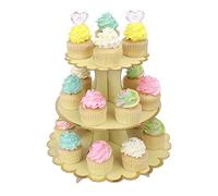MengH-SHOP Présentoir à Cupcakes 3 Niveaux Carton Support de Petit Gâteau pour Bébé Shower Enfants Fête Anniversaire Party à Thème