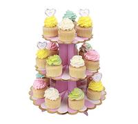 MengH-SHOP Présentoir à Cupcakes 3 Niveaux Carton Support de Petit Gâteau pour Bébé Shower Enfants Fête Anniversaire Party à Thème