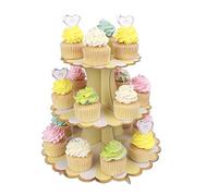 MengH-SHOP Présentoir à Cupcakes 3 Niveaux Carton Support de Petit Gâteau pour Bébé Shower Enfants Fête Anniversaire Party à Thème