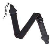 MengH-SHOP Sangle de Guitare Réglable en Coton Guitare Électrique Bandoulière Courroie de Guitare Confortable avec 3 Porte-médiators pour Guitare Folk Acoustique Électrique Guitare Basse (Noir)