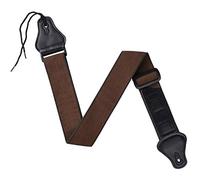 MengH-SHOP Sangle de Guitare Réglable en Coton Guitare Électrique Bandoulière Courroie de Guitare Confortable avec 3 Porte-médiators pour Guitare Folk Acoustique Électrique Guitare Basse (Marron)